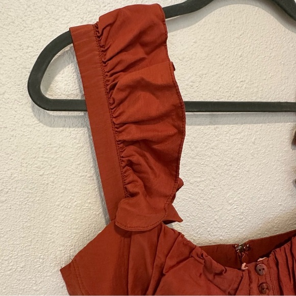 Farm Rio Ruffle Strap Rust Maxi Dress - Picture 9 of 16